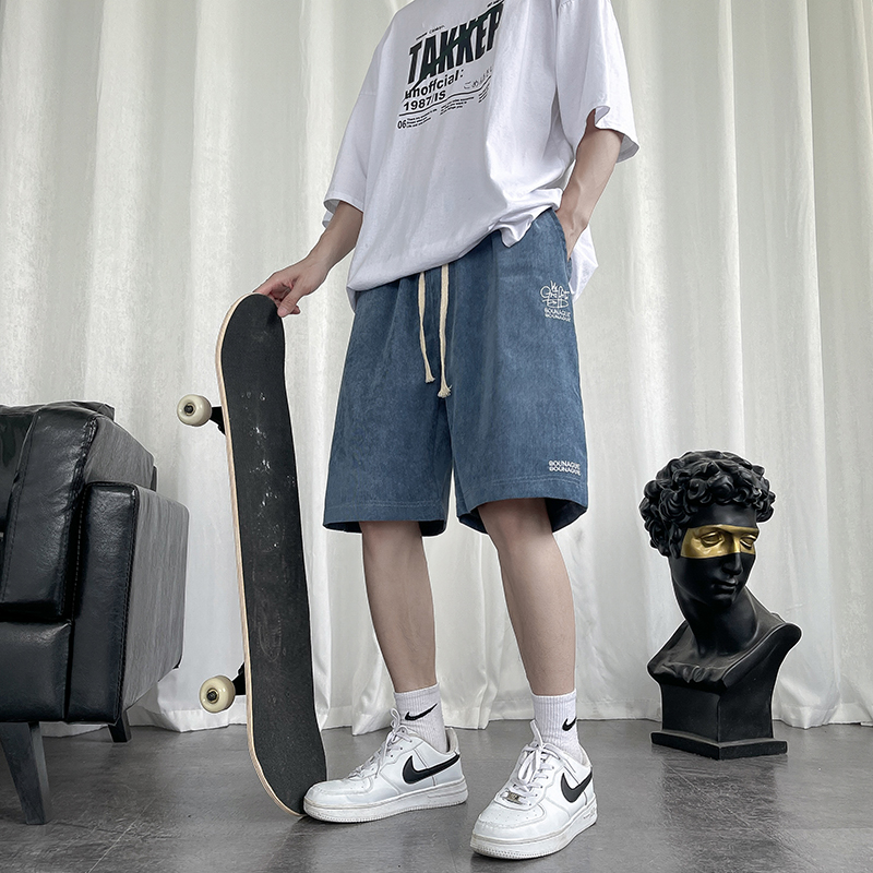 男士冰丝短裤夏季薄款潮流五分裤子宽松七分裤休闲沙滩运动中裤潮