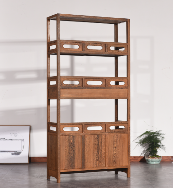 红木家具展示架鸡翅木实木茶叶架