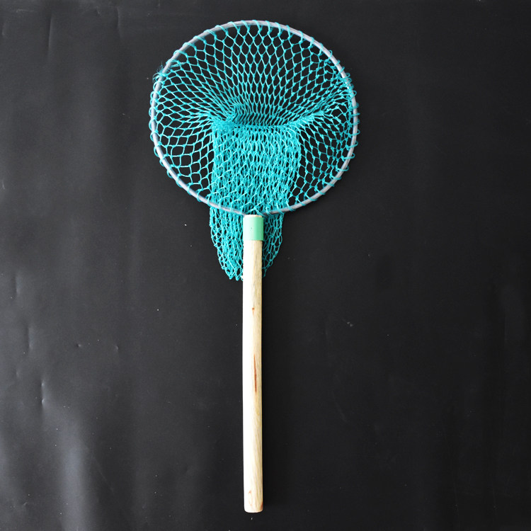 木柄网兜螃蟹龙虾卖鱼市场尼龙手工抄网杆
