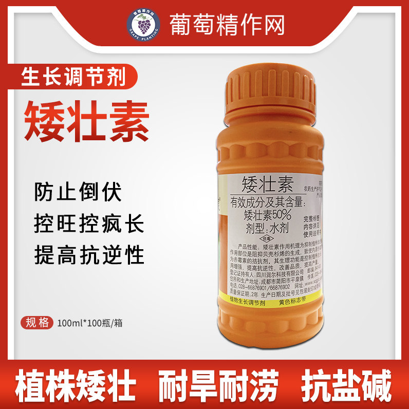 国光矮壮素抑防止疯长徒长小麦蔬菜果树控旺生长调节剂