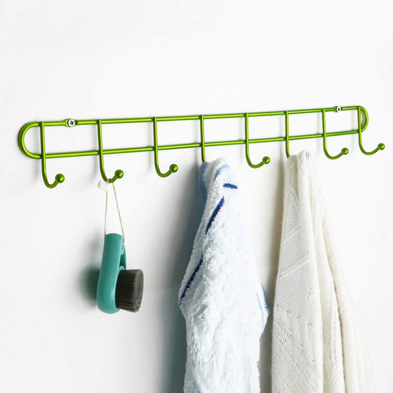 墙壁壁挂长排挂钩门后衣帽衣服钩创意厨房卫生间挂衣架墙钉长排钩