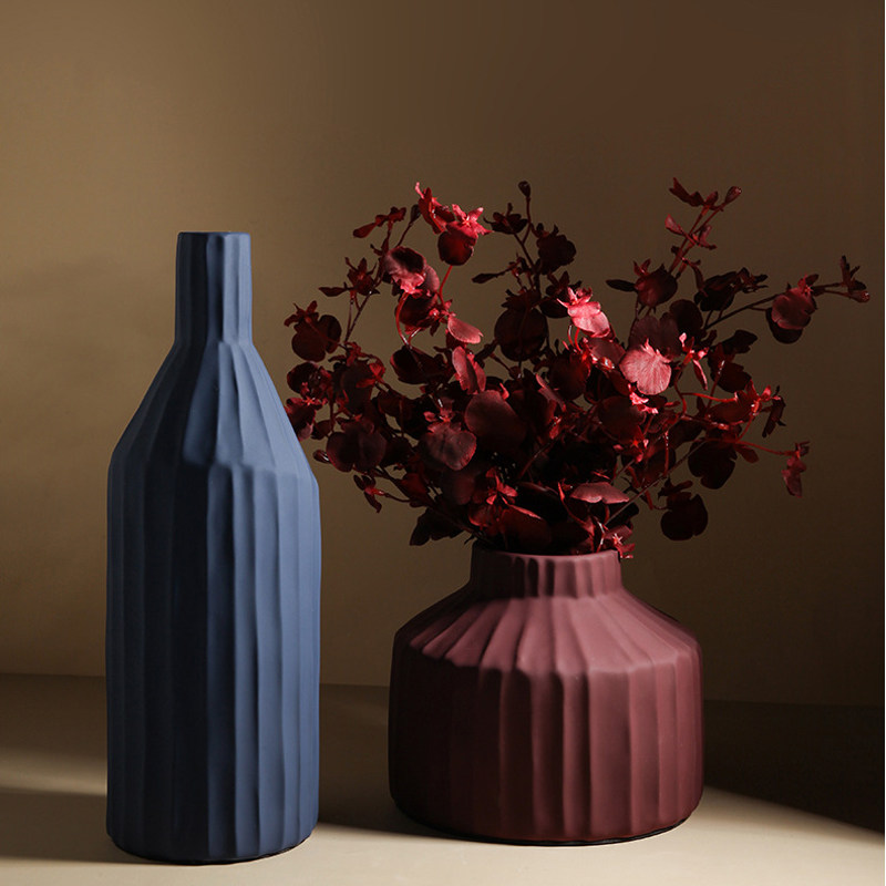 北欧文艺创意独特造型陶瓷花瓶花器组合桌面花瓶
