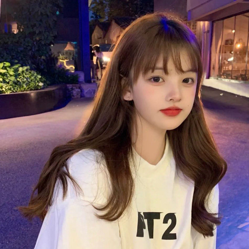 假发女长卷发大波浪冷棕色自然lolita圆脸中长发初恋锁骨发全头套