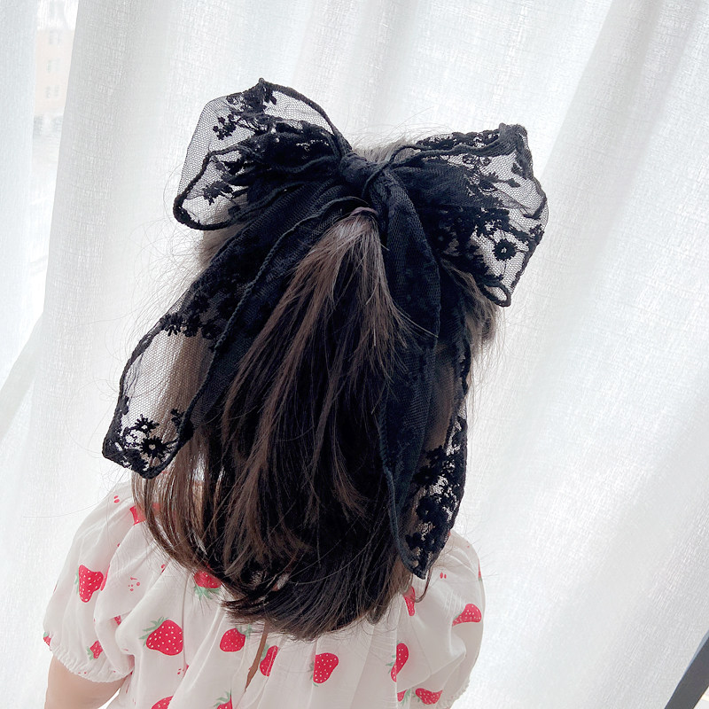 网红蕾丝超大蝴蝶结发夹公主可爱头顶大发森系发饰