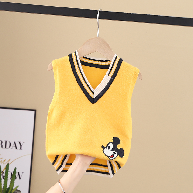 宝宝毛线上衣外穿坎肩童女心儿背心幼儿宝春毛衣