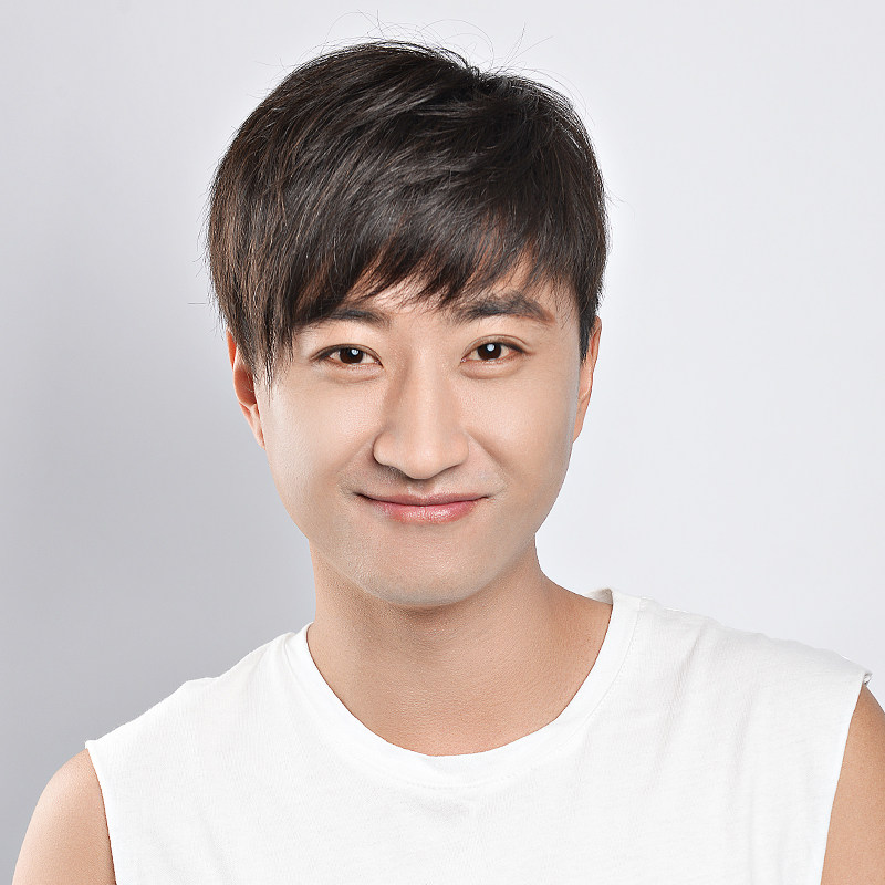 海森森林假发男发块手勾真发男士发片补发白发直发片