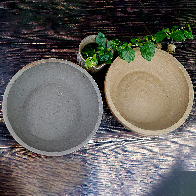 无釉复古土碗土陶碗家用汤面碗烤碗饭碗粗陶餐具和面盆老碗钵头
