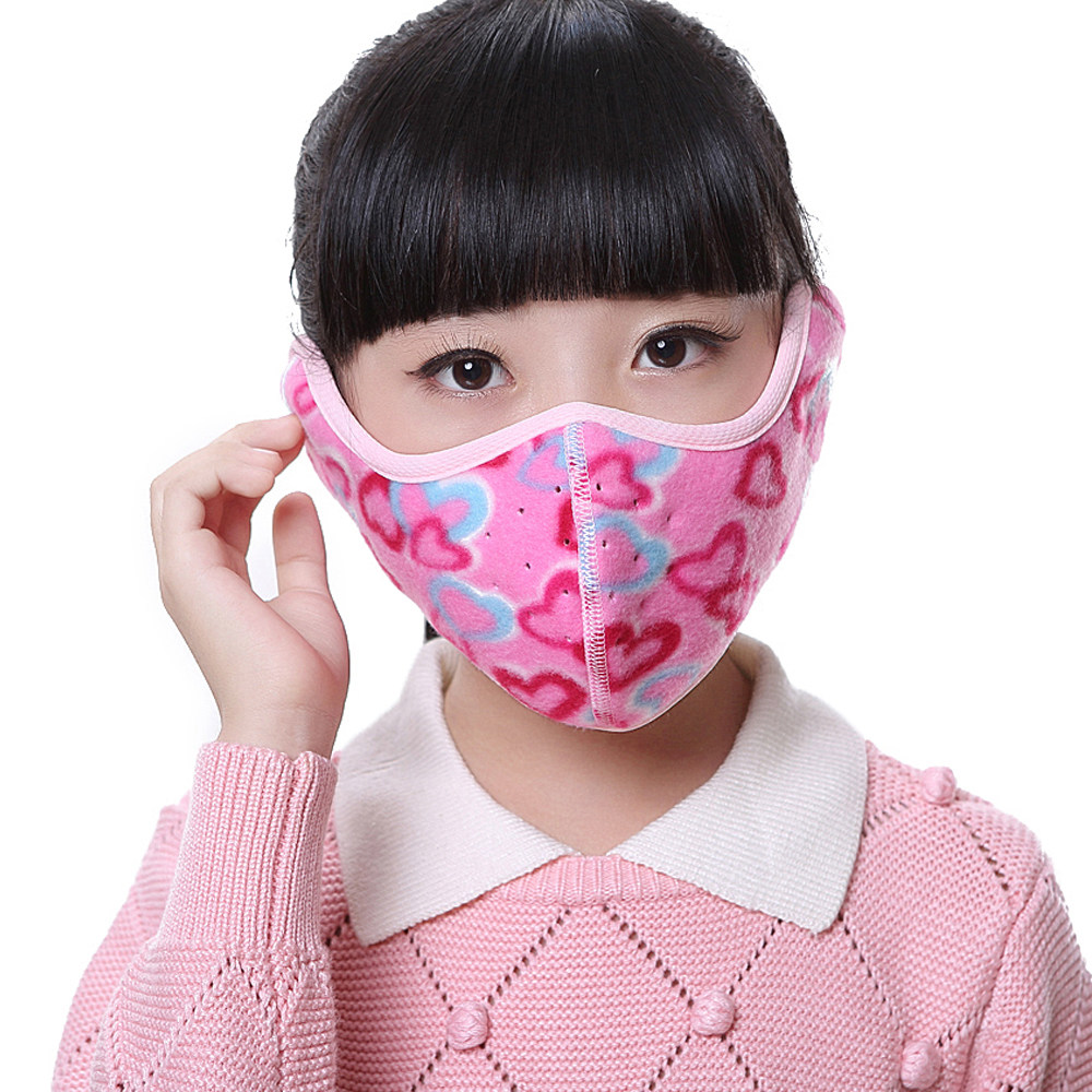 儿童口罩冬季保暖防尘防寒防风男女童骑行滑雪面罩护脸时尚