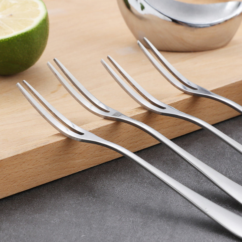 叉子10支小果儿童创意不锈钢小叉水果叉果甜品水果叉