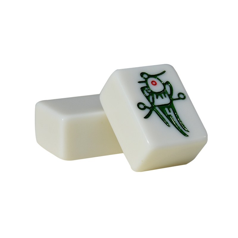 一级40--44mm晶玉 玉白色耐磨中号大号家用手搓麻将牌送麻将桌布