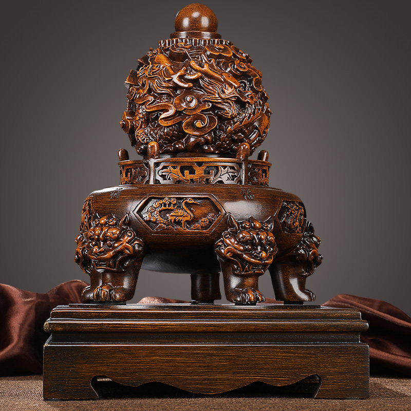 龙转乾坤九龙鼎摆件时来运转招财风水转运球聚宝盆客厅家居装饰品