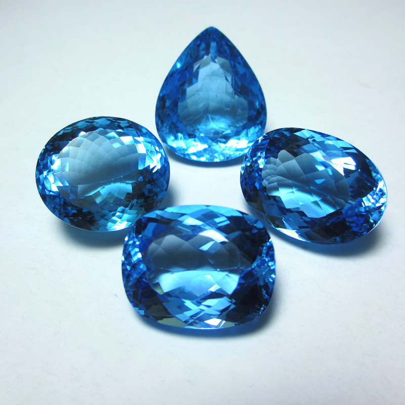 托帕石天然石蓝戒指戒面吊坠帕托石裸石原石瑞士其他