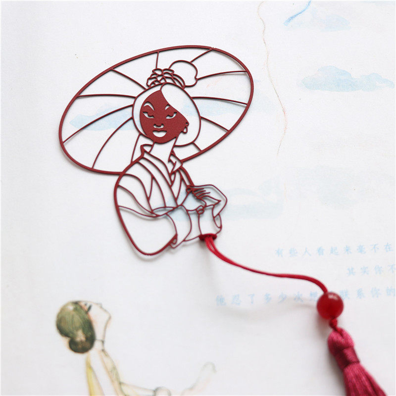 花木兰中国国风古风动漫木兰兰诗书签金属不锈钢书签