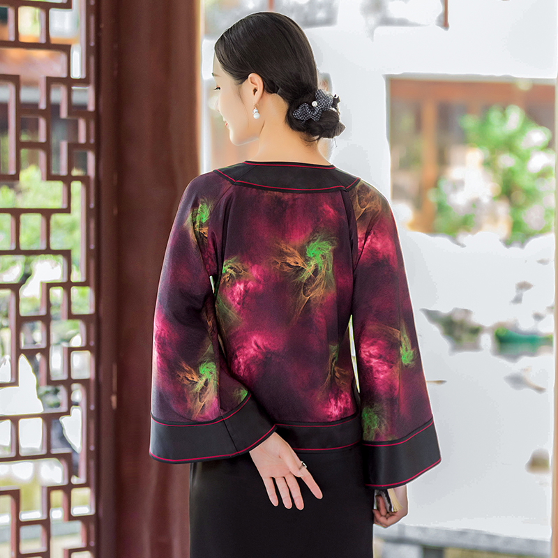 华族经典对襟唐装上衣秋季新款重工倒大中式圆领上衣