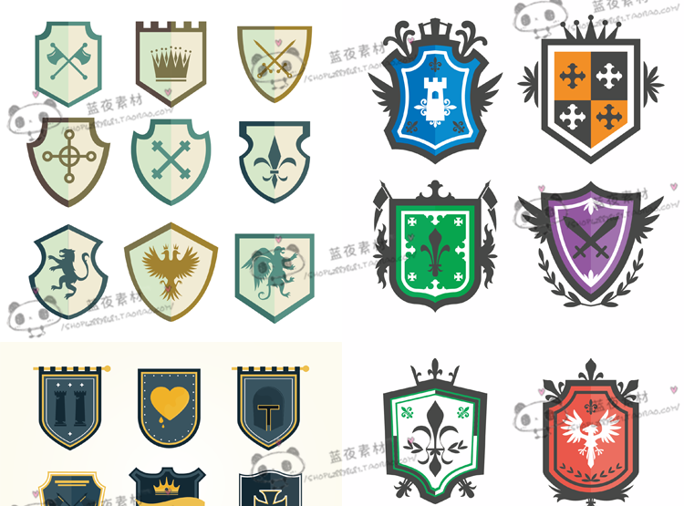 328号剑盾logo中世纪皇冠标志aieps图片素材设计设计素材