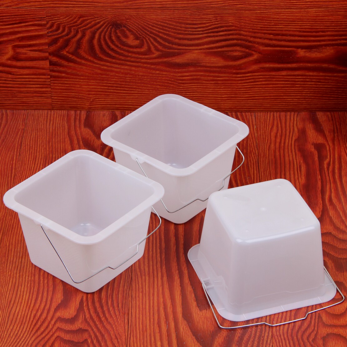 方形小号白色塑料小水水桶儿童儿童画画画桶洗笔水桶