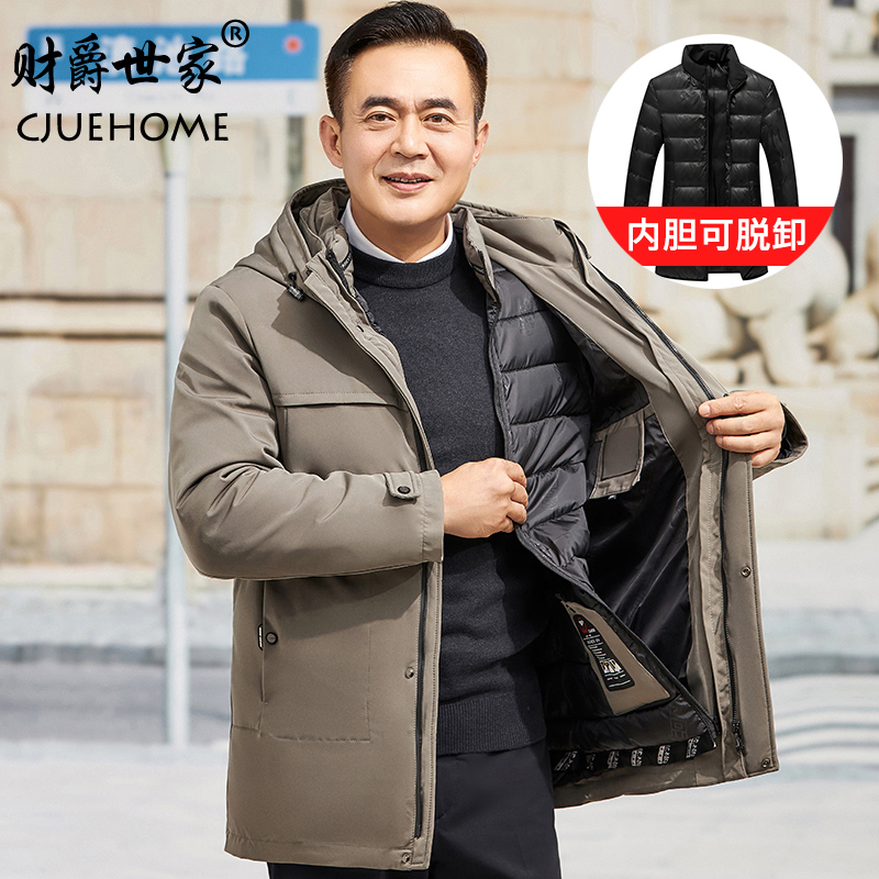 爸爸棉服冬装外套加厚加绒棉衣2021春新款中老年男装冬季羽绒棉袄 - 图0