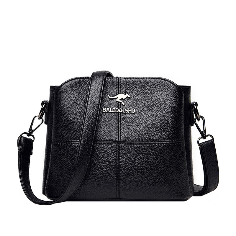 袋鼠品牌真皮中年单肩包女妈妈2020新款秋冬通用款女包