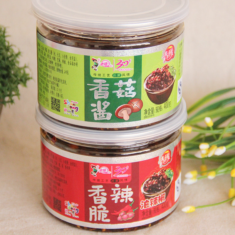 青援香菇香辣脆油辣椒拌饭拌面调味夹馍蘑菇酱类调料