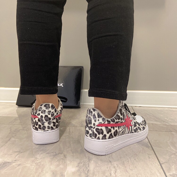 starwalk白豹纹流星鞋板滑板鞋爆渡口capper同款休闲休闲板鞋