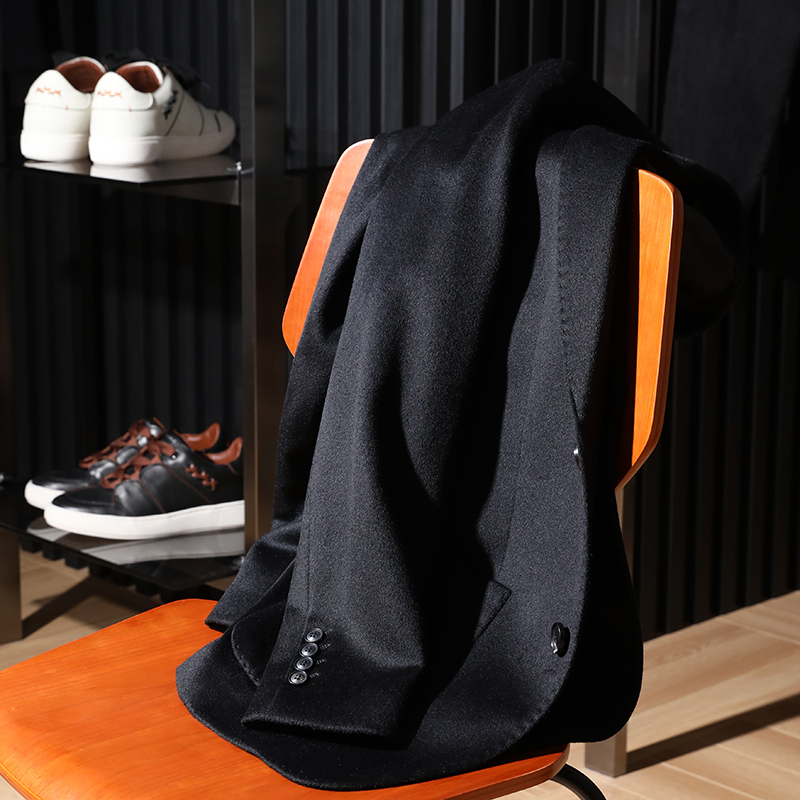 手工打造！87.9%绵羊毛+12.1%桑蚕丝 秋冬男商务休闲毛呢西装外套