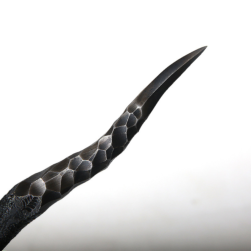 静迟原创设计蛇影普洱茶手工铸铁燧石复古茶刀茶道