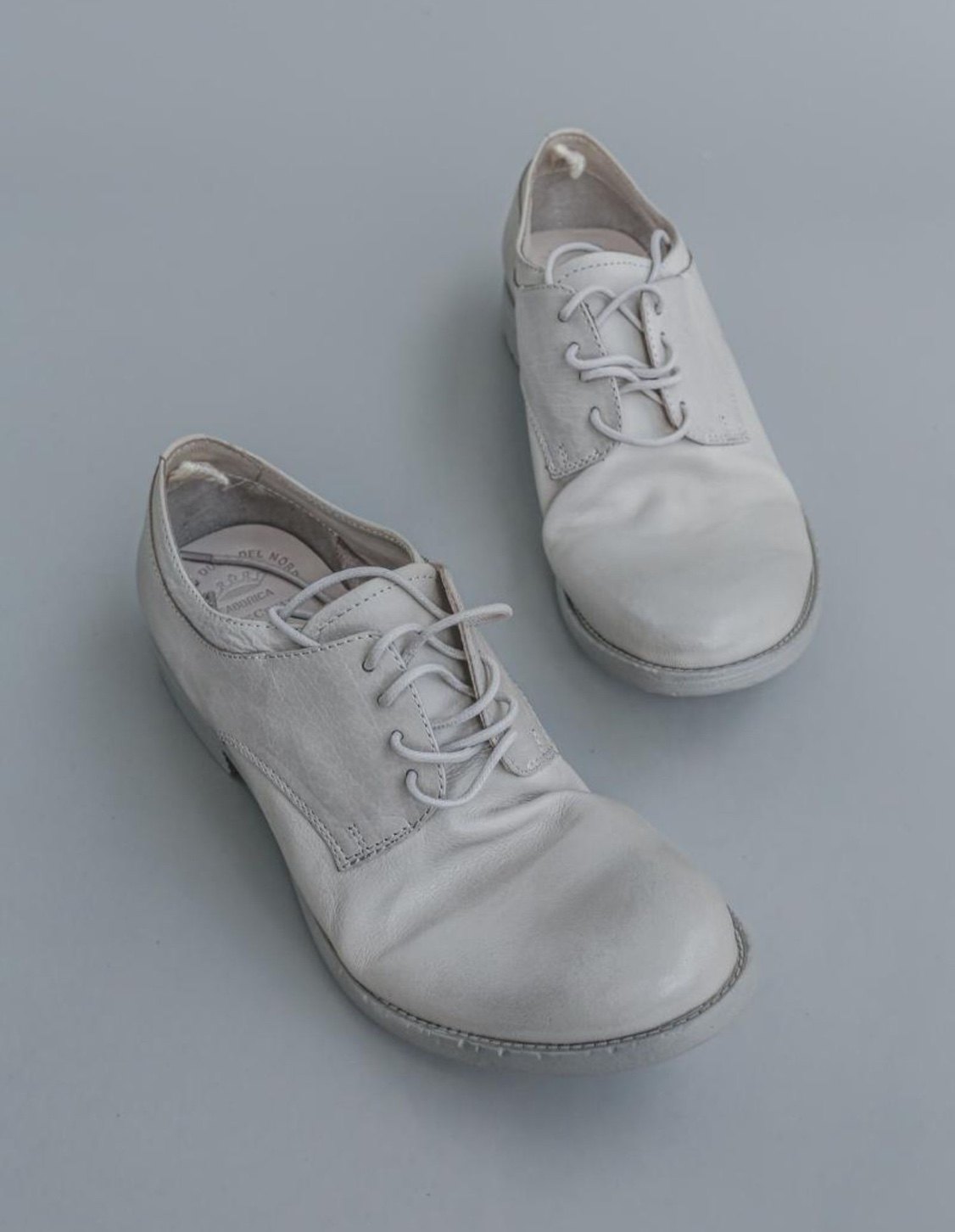 意大利手工鞋oc休闲德比鞋女真皮复古做皱平底系带圆头一脚蹬打蜡