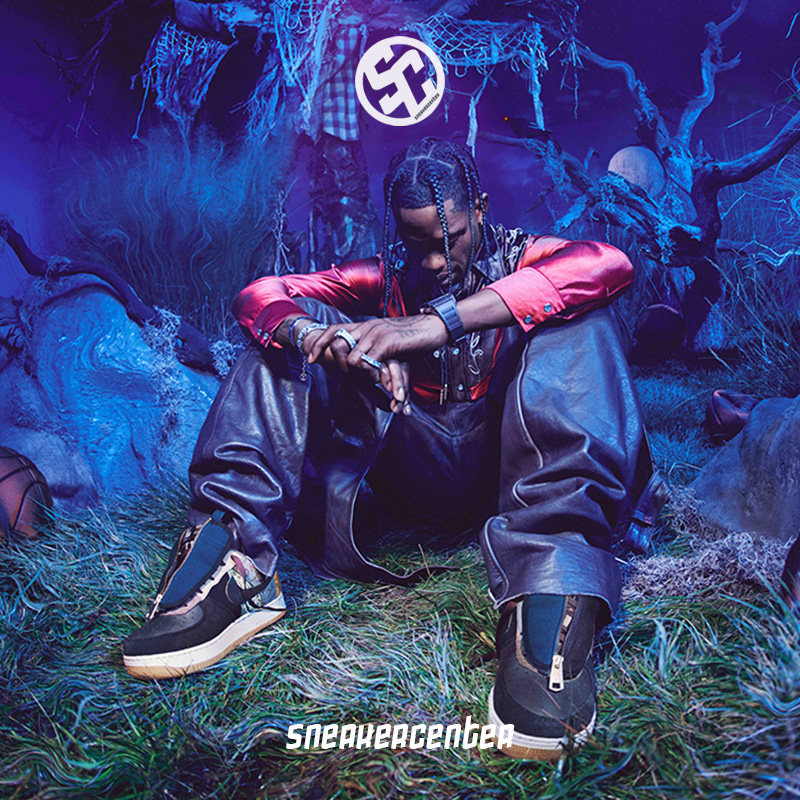 nike/耐克air force x travis scott ts 联名鬼脸拼接 cn2405-900