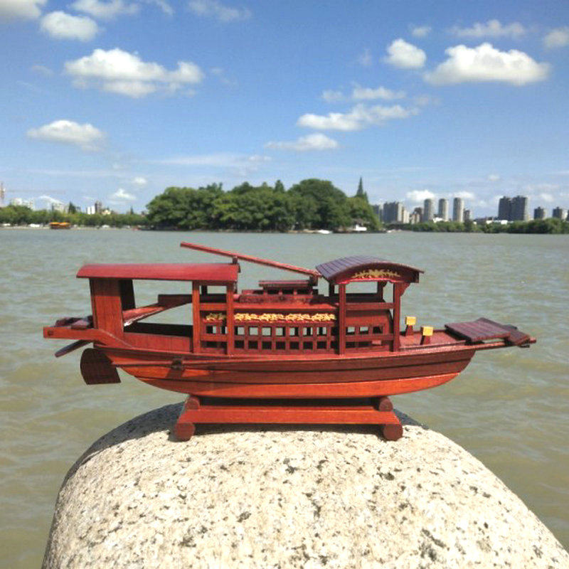 纪念嘉兴南湖红船模型中共一大手工艺木船博物馆木偶
