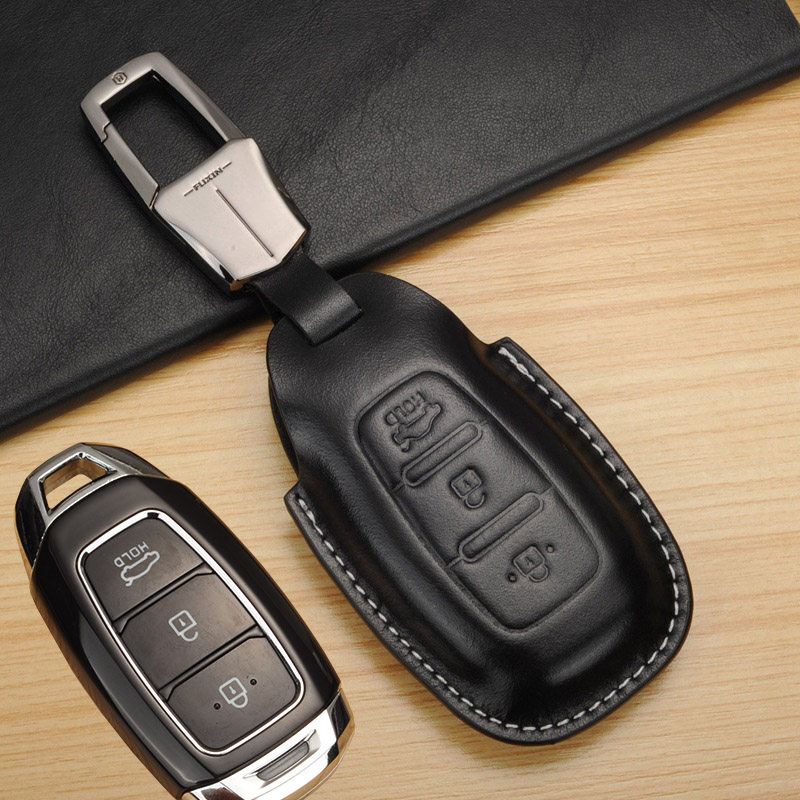 适用于北京北京现代现代新伊兰特钥匙真皮19款ix35改装车用钥匙包