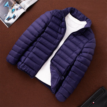 2023 New Thin Down Jacket Men Stand Collar Slim Thin Lightweight Down Jacket Large Size Young Men Hooded Fashion