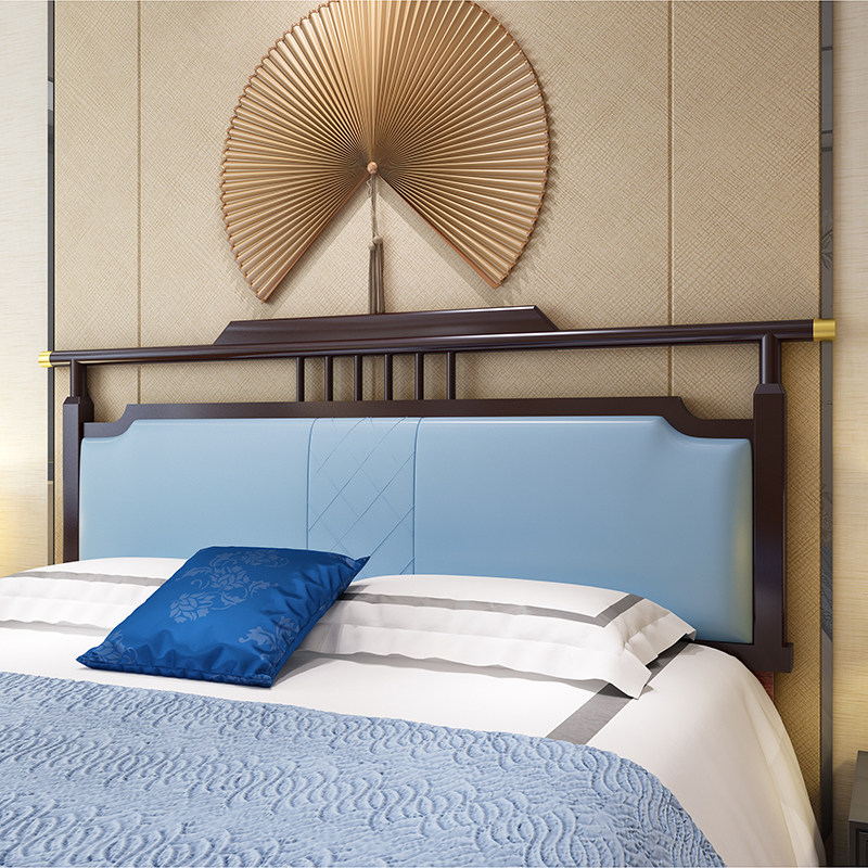 新中式18米床头单买板式靠背双人床现代简约软包床架