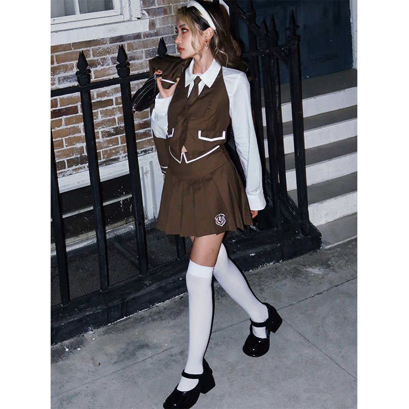 beerbro西装校服高级洋气外套学院复古辣学美式西装