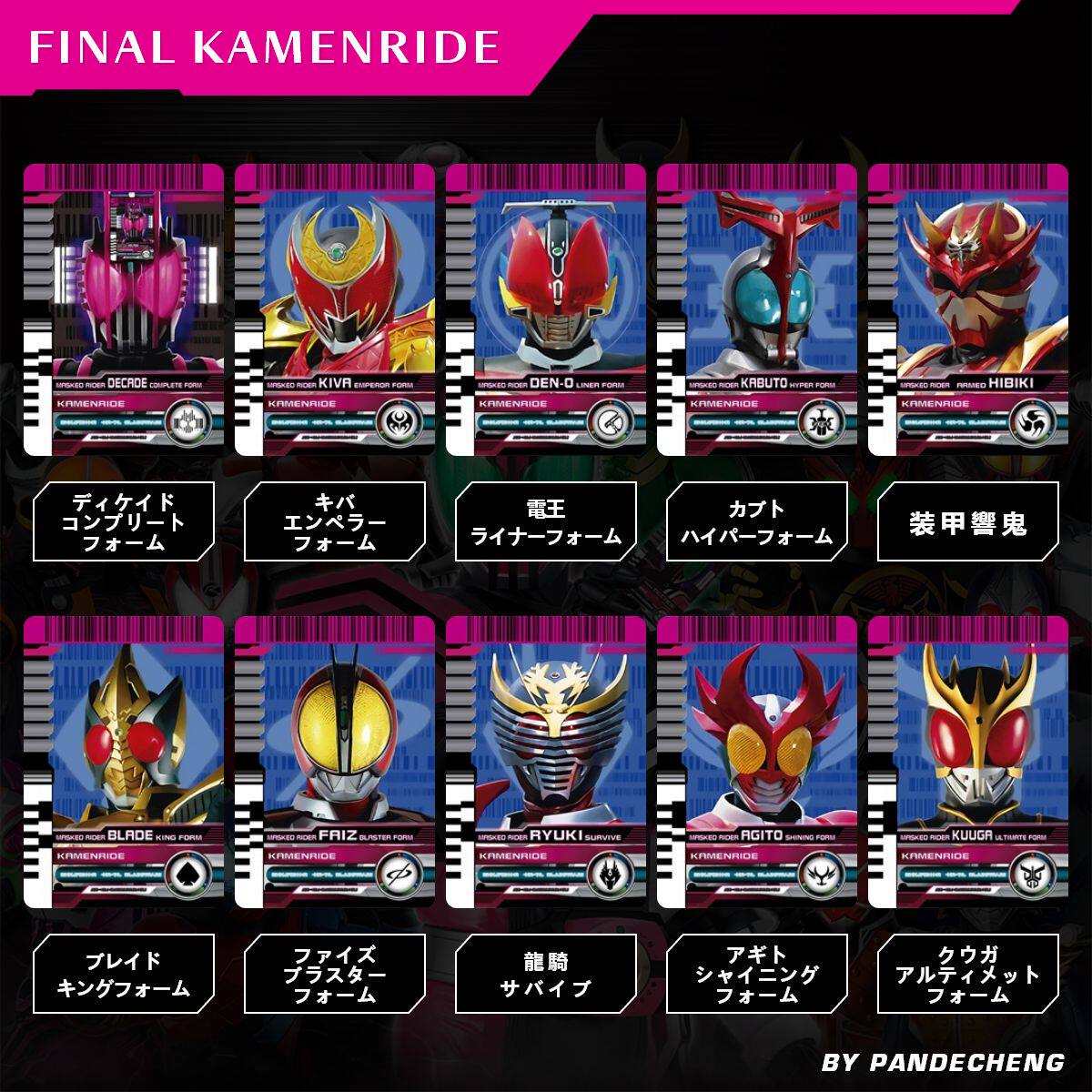 假面骑士decade自制卡 dxneo新旧十年骑士必杀变形最终卡