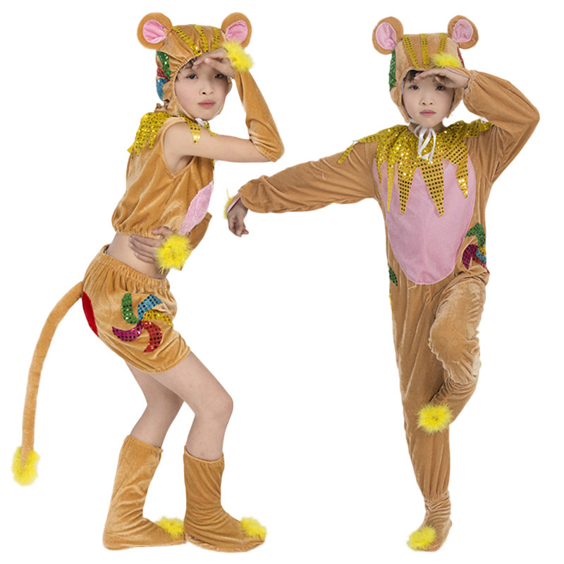 猴子儿童演出服幼儿园舞蹈捞月小猴子西瓜动物表演儿童演出服
