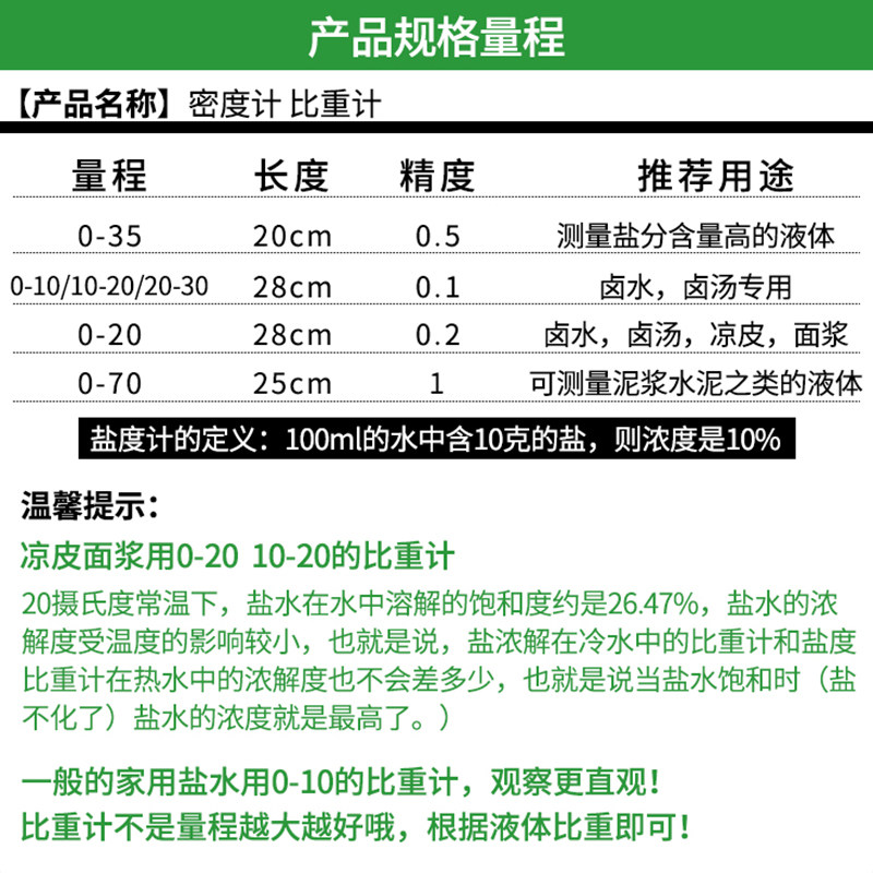 比重计液体波美度凉皮面浆泥浆石硫合剂卤水盐度柴油其它仪表仪器