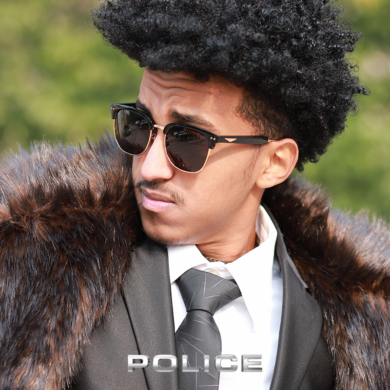 眼镜意大利police半框板材时尚个性太阳猫眼墨镜太阳眼镜