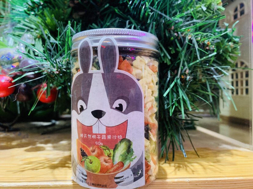兔子零食大瓶蔬果沙拉烘干苹果胡萝卜兔兔零食