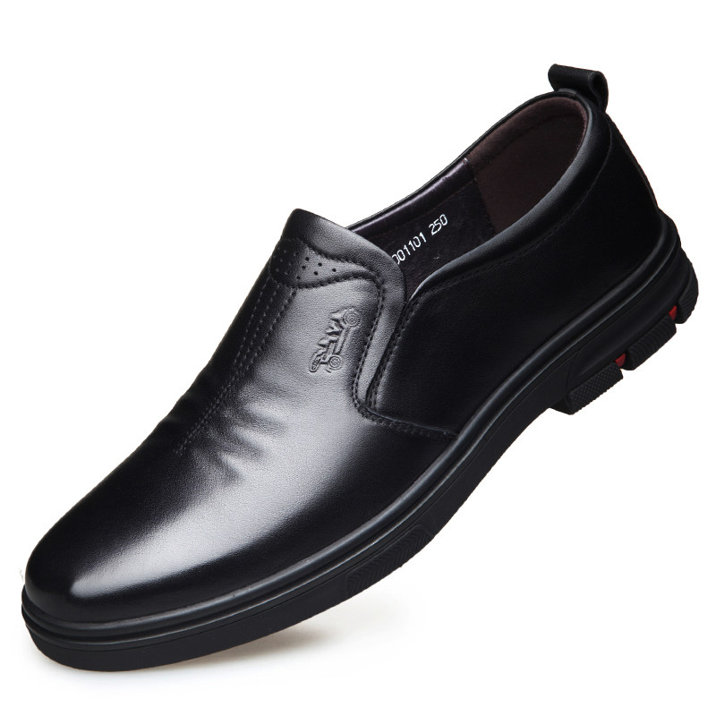 老爷车皮鞋男士真皮休闲透气软底软皮正品春秋正装皮鞋