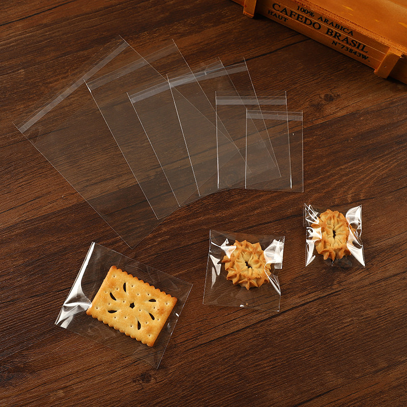 小清新 全透明opp饼干袋 自封袋 月饼曲奇点心食品包装袋子 100个