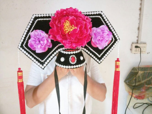 古代还珠格格旗头清朝贵妃帽宫廷宫女帽头饰发饰订做影视演出道具