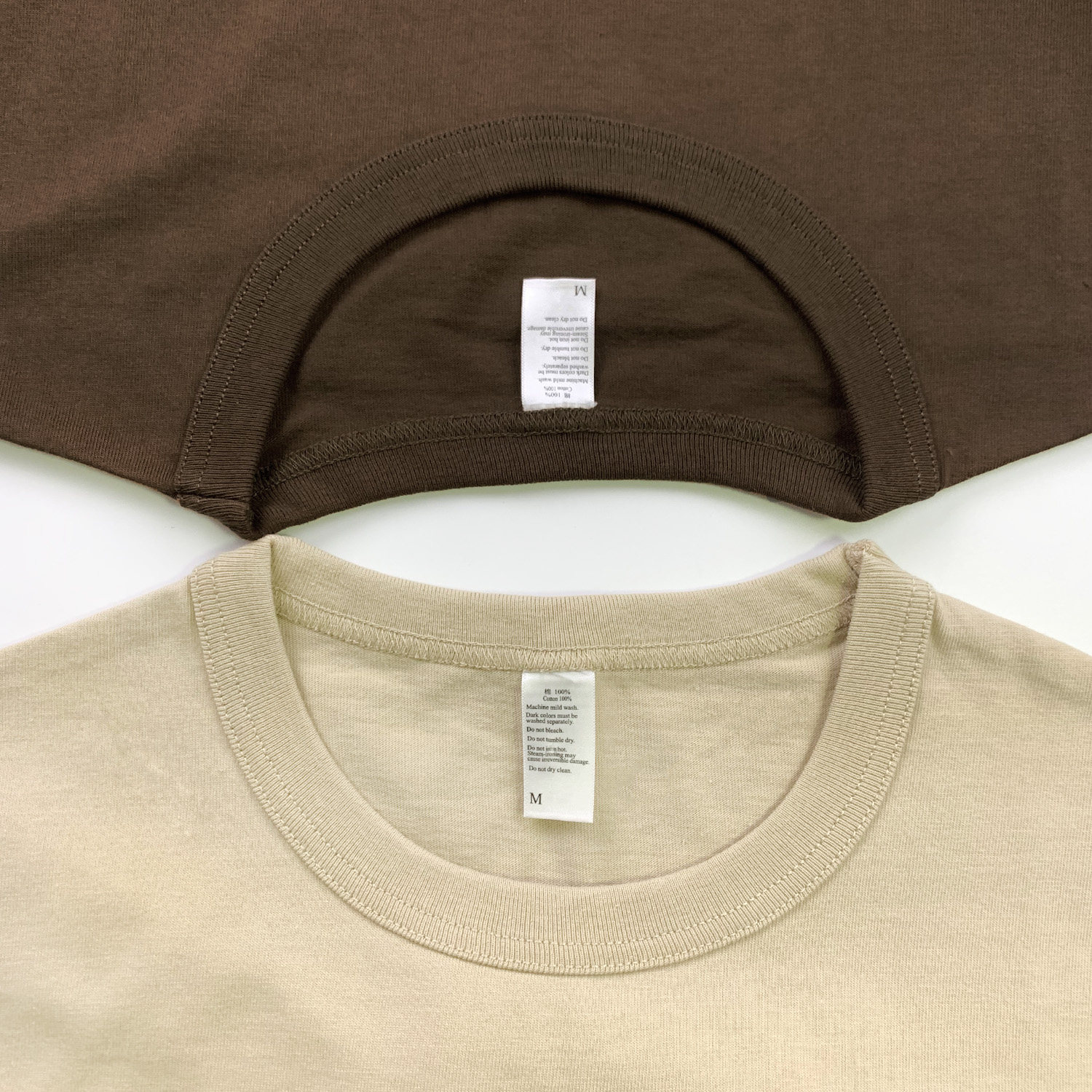 秋季270g三本针滚领空空白无印重磅纯色复古t恤