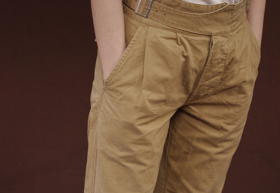 oldclass英伦纯棉尔格gurkhapants阿美咔叽复古宽松休闲裤