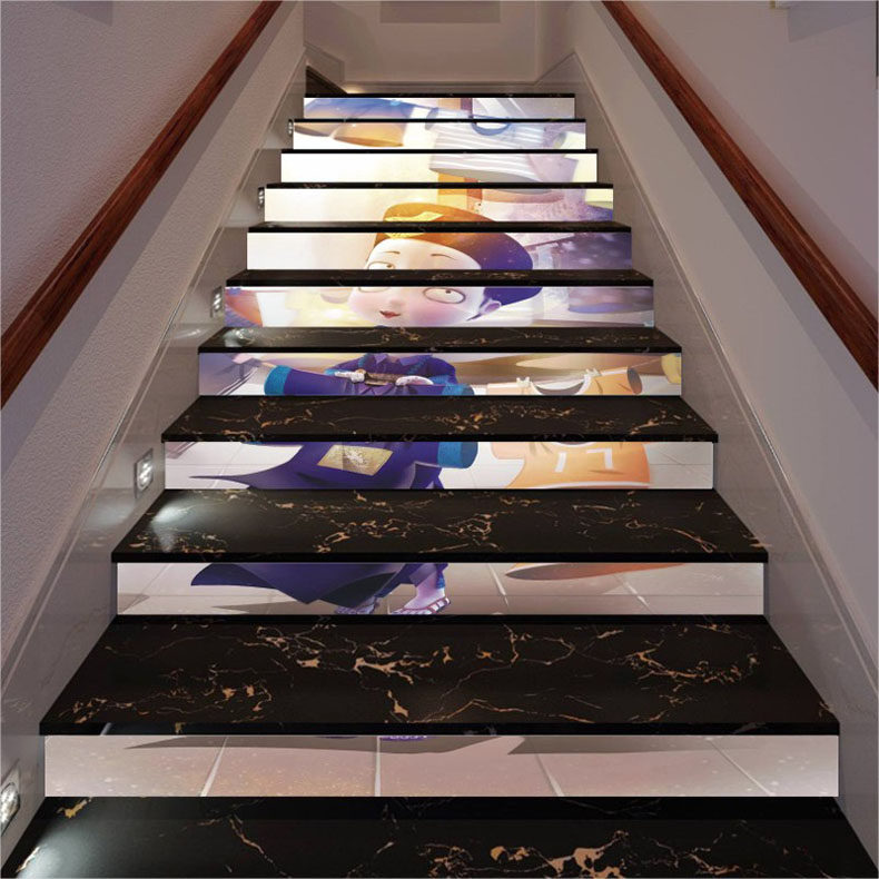 定制创意整体楼梯幼儿园台阶贴纸踏步地贴商场软装墙贴