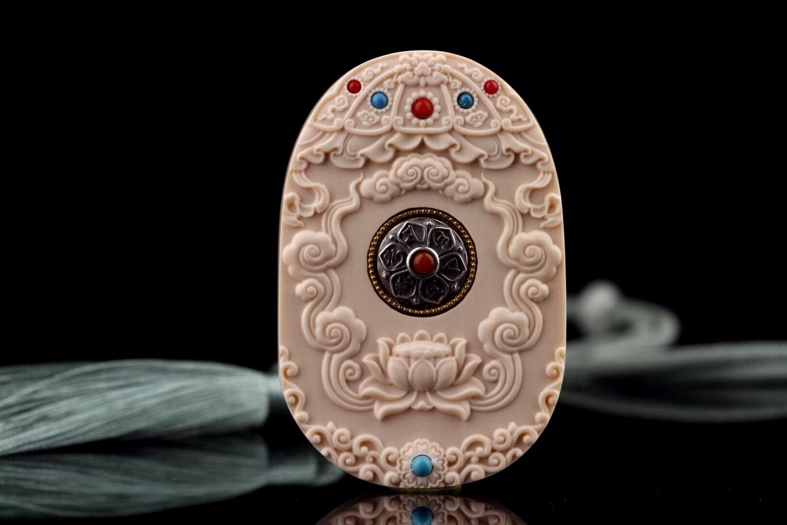 乔木人家猛犸象牙牙本命吊坠十二生肖守护神镶嵌款圆项坠