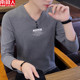 Antarctic people in autumn and winter plus velvet thickening V-neck T-shirt sweater men's slim long-sleeved warm bottoming shirt men's shirt Antarctic people in autumn and winter plus velvet thickening V-neck T-shirt sweater men's slim long-sleeved warm bottoming shirt men's shirt