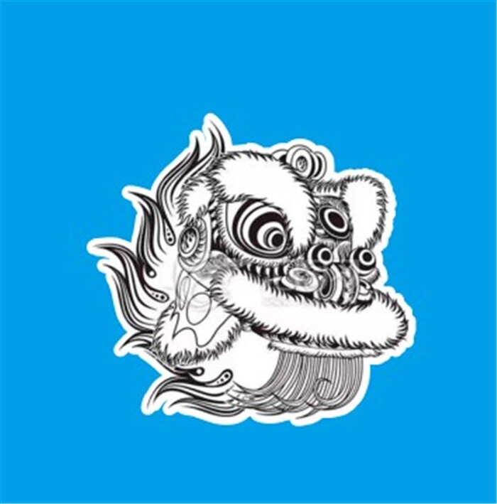 车友会设计定制 反光个性 醒狮个性反光贴 改字 拍时备注要改的字