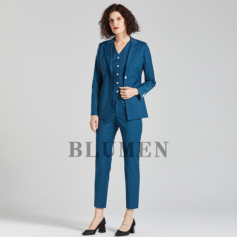 blumen布鲁春秋秋季纯色西服套装私人定制通勤时尚套装