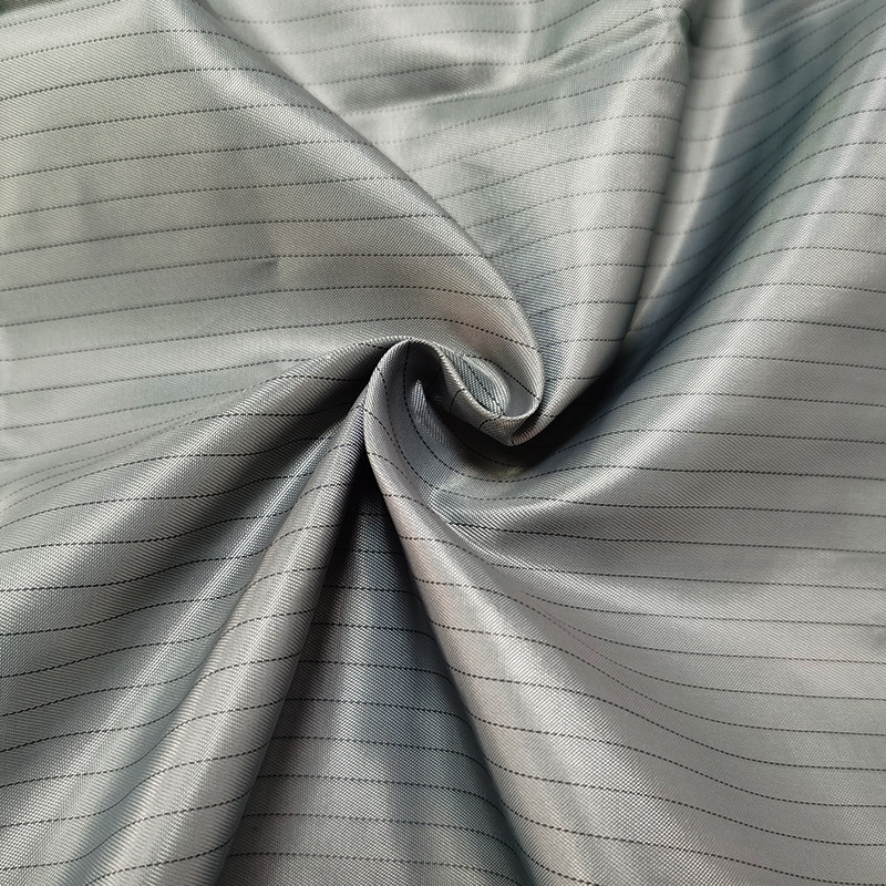 布料无尘qcfh防静电5mm条纹涤纶面料工业设备防尘布面料