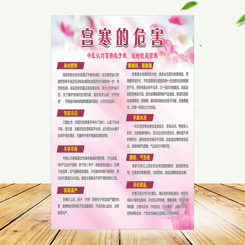 暖宫海报宣传画墙贴壁画子宫保养图片美容院养生写真
